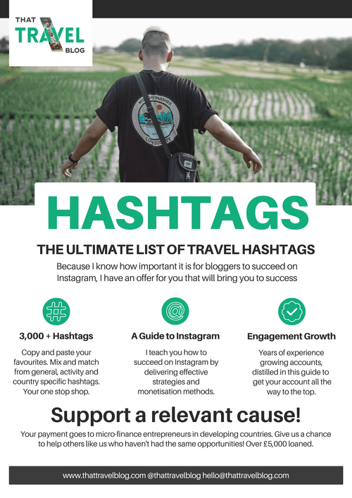 Instagram Hashtags for Travel Bloggers guide cover