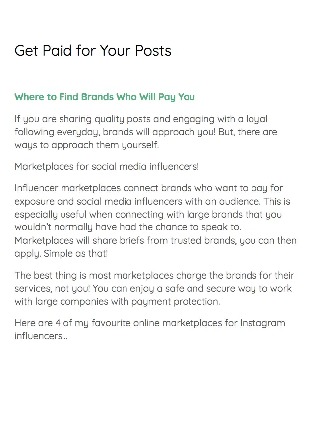 Get paid for your posts section