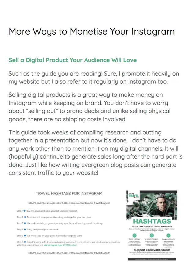 Monetise your Instagram section