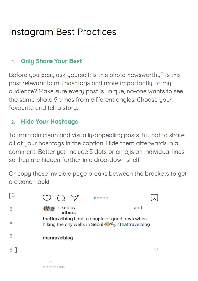 Instagram best practices